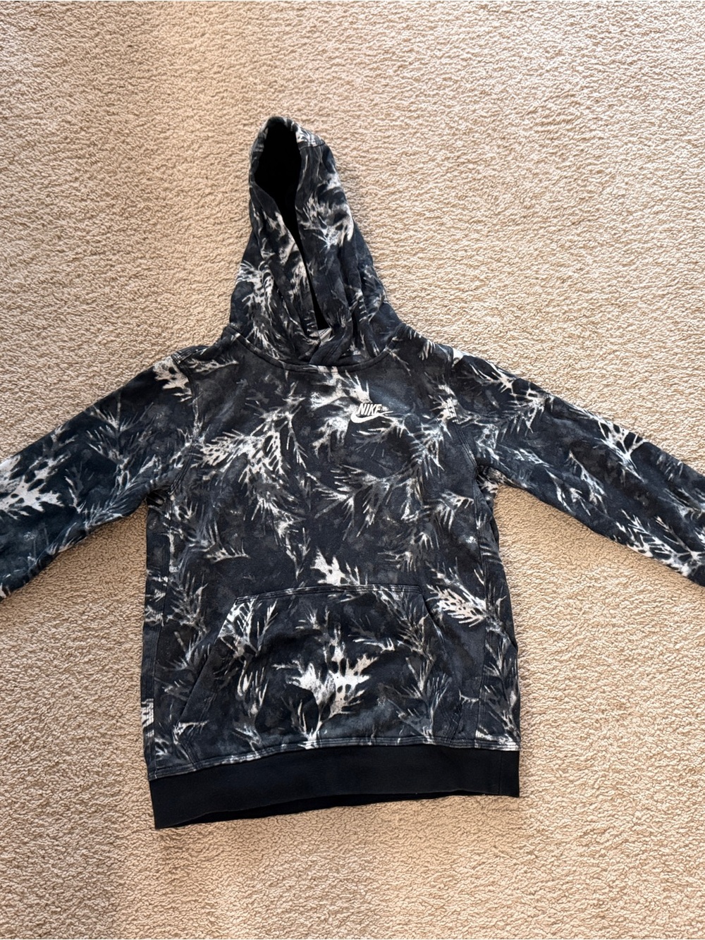 Boys Nike Black & White Printed Hoodie